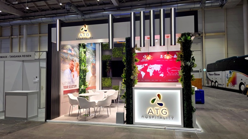 ATG Hospitality Bespoke exhibition stand at REISEN & CARAVANING Hamburg; CMT Stuttgart; f.re.e Munich